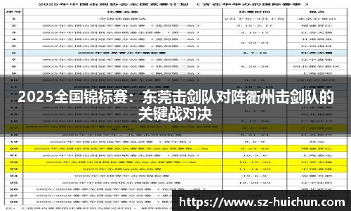 2025全国锦标赛：东莞击剑队对阵衢州击剑队的关键战对决
