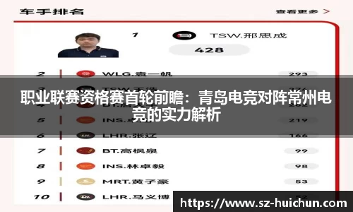 职业联赛资格赛首轮前瞻：青岛电竞对阵常州电竞的实力解析